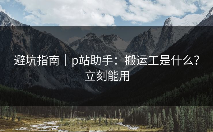 避坑指南|p站助手:搬运工是什么?立刻能用 避坑指南|p站助手:搬运工是什么?立刻能用