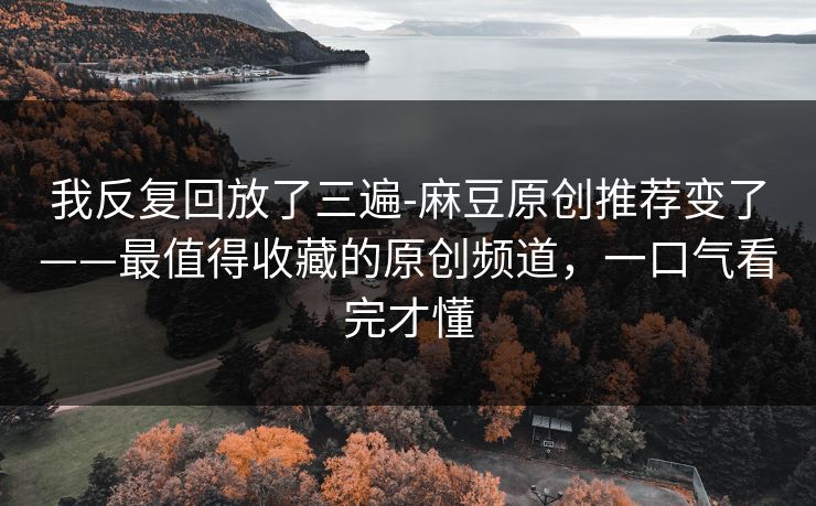 我反复回放了三遍-麻豆原创推荐变了——最值得收藏的原创频道，一口气看完才懂