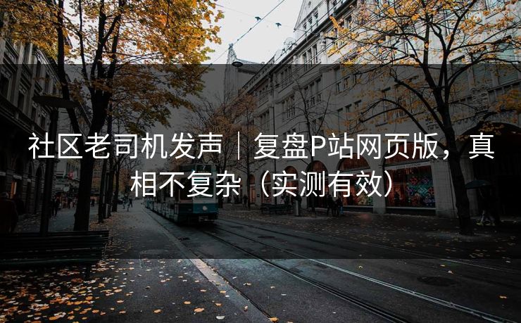 社区老司机发声｜复盘P站网页版，真相不复杂（实测有效）