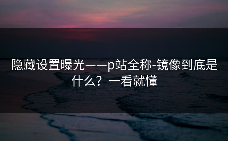 隐藏设置曝光——p站全称-镜像到底是什么？一看就懂