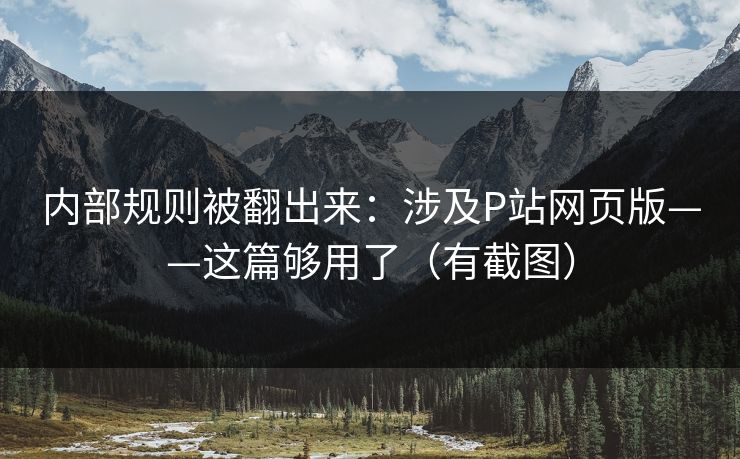 内部规则被翻出来:涉及P站网页版——这篇够用了(有截图) 内部规则被翻出来:涉及P站网页版——这篇够用了(有截图)